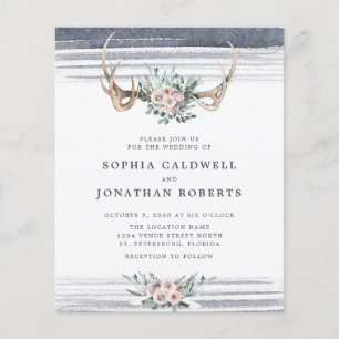 Papier Budget Tout en un Rose et Antlers Mariage Invitati