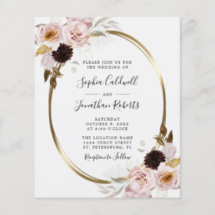 Papier Budget tout en un Rose Gold Frame Mariage Invitati