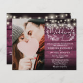 Papier Budget Tout en un Rouge Rustique photo Mariage Inv (Devant / Derrière)