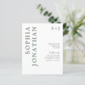 Papier Budget tout en un seul Faire-part de mariage vert (Debout devant)