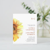 Papier Budget Tout en un tournesol moderne Mariage Invite (Debout devant)