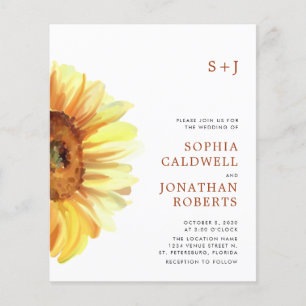 Papier Budget Tout en un tournesol moderne Mariage Invite