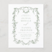 Papier Budget Tout en un Victorian QR Code Mariage vert (Devant)