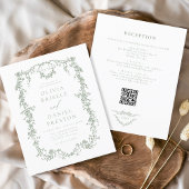 Papier Budget Tout en un Victorian QR Code Mariage vert