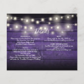 Papier Budget Tout en un violet invite photo mariage (Dos)