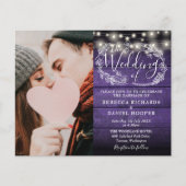 Papier Budget Tout en un violet invite photo mariage (Devant)