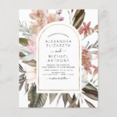 Papier Budget tout en une Bourgogne Floral QR Code Mariag (Devant)