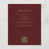 Papier Budget tout en une Bourgogne or Mariage QR Code (Dos)