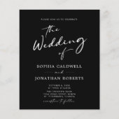 Papier Budget tout en une calligraphie Black Wedding Invi (Devant)