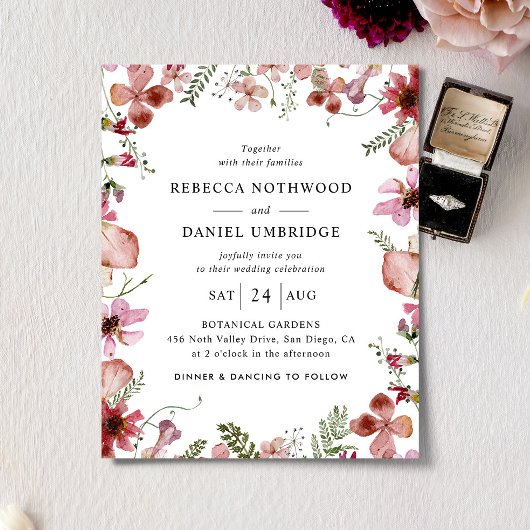 Papier Budget Tout en une Faire-part de mariage de fleurs