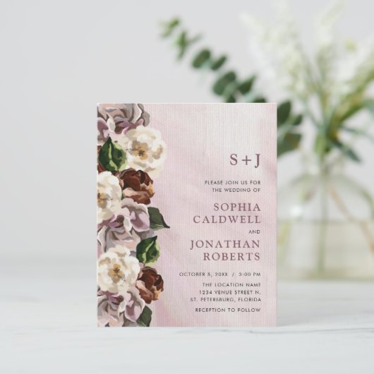 Papier Budget tout en une seule Moody Floral Faire-part d (Debout devant)