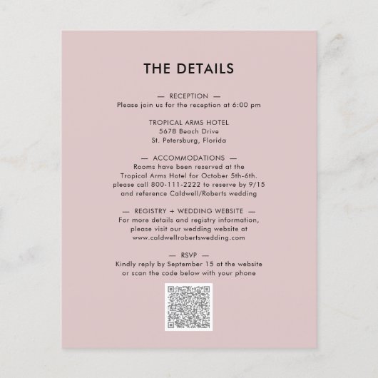 Papier Budget tout en une seule Moody Floral Faire-part d (Dos)