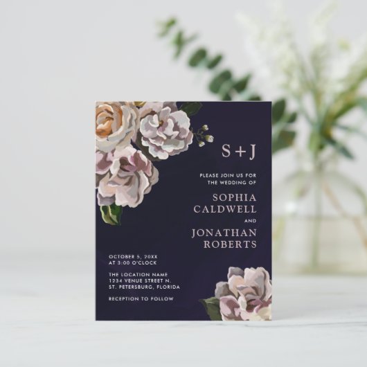 Papier Budget tout en une seule Moody Floral Faire-part d (Debout devant)