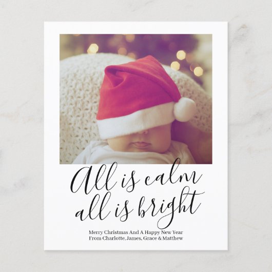Papier BUDGET Tout Est Calme Tout Est Lumineux Photo Noël (Devant)