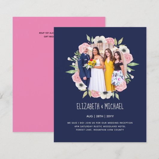 Papier Budget Trending PHOTO Mariage Invitations de récep (Devant / Derrière)