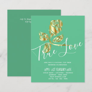 Papier BUDGET Trending True Love Gold Rose Wedding Invite
