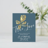 Papier BUDGET Trending True Love Gold Rose Wedding Invite (Debout devant)