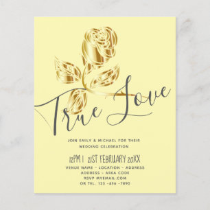 Papier BUDGET Trending True Love Gold Rose Wedding Invite