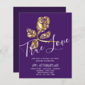 Papier BUDGET Trending True Love Gold Rose Wedding Invite (Devant / Derrière)
