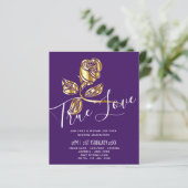 Papier BUDGET Trending True Love Gold Rose Wedding Invite (Debout devant)