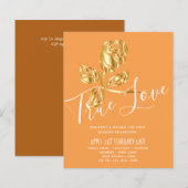 Papier BUDGET Trending True Love Gold Rose Wedding Invite (Devant / Derrière)