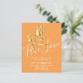 Papier BUDGET Trending True Love Gold Rose Wedding Invite (Debout devant)