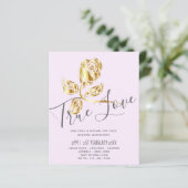 Papier BUDGET Trending True Love Gold Rose Wedding Invite (Debout devant)