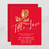 Papier BUDGET Trending True Love Gold Rose Wedding Invite (Devant / Derrière)