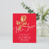 Papier BUDGET Trending True Love Gold Rose Wedding Invite (Debout devant)