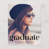 Papier Budget Trendy 2 Photo Graduation Faire-part (Devant)