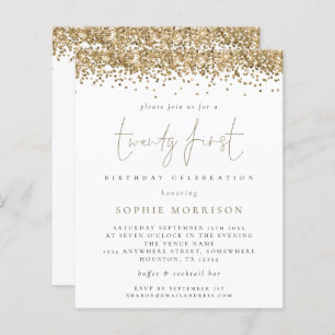 Papier Budget Trendy Gold Parties scintillant 21e anniver