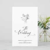 Papier Budget Trendy Wildflowers Wedding Black & White (Debout devant)