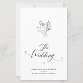 Papier Budget Trendy Wildflowers Wedding Black & White (Devant)
