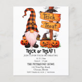 Papier Budget Trick or Treat Cute Gnome Invitation (Devant)