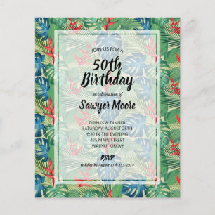Papier Budget Tropical 50e anniversaire Invitations