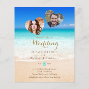 Papier Budget Tropical Beach Fiançailles Photo MARIAGE In