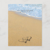 Papier Budget Tropical Beach Hearts in Sand Mariage Invit (Dos)