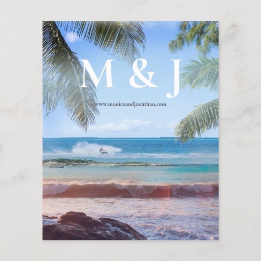 Papier Budget Tropical Beach Palm Mariage (Dos)