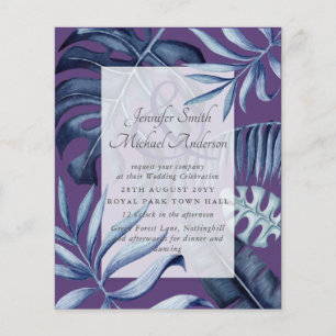 Papier Budget Tropical Blue Purple Leaf Mariage