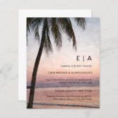 Papier Budget Tropical Destination Beach Invitation de ma (Devant / Derrière)