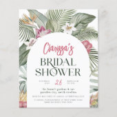 Papier Budget Tropical Floral Arch Fête des mariées d'été (Devant)