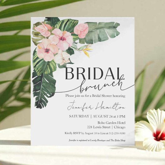 Papier Budget Tropical Floral Bridal Brunch Invitation