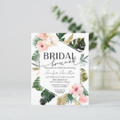 Papier Budget Tropical Floral Bridal Brunch Invitation (Debout devant)