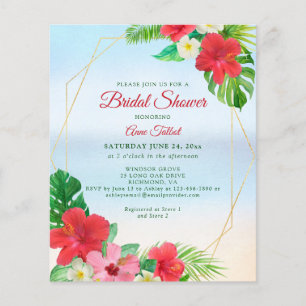 Papier Budget Tropical Floral Bridal Shower Invitation
