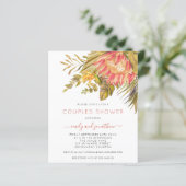 Papier Budget Tropical Foliage Couples Douche Invitation (Debout devant)
