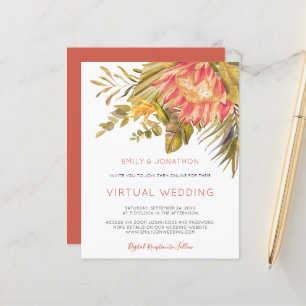 Papier Budget Tropical Foliage Faire-part de mariage virt