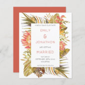 Papier Budget Tropical Foliage Mariage Enregistrer la dat (Devant / Derrière)