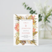 Papier Budget Tropical Foliage Mariage Enregistrer la dat (Debout devant)