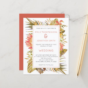 Papier Budget Tropical Folial Faire-part de mariage