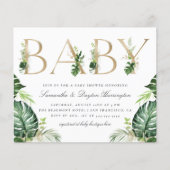 Papier Budget Tropical Greenery Gold Lettres Baby shower (Devant)